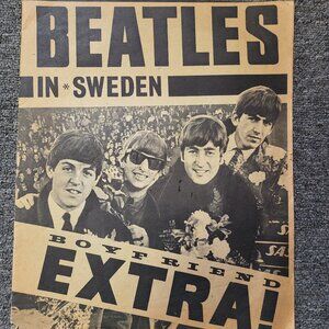The Beatles In Sweden Boyfriend Extra Magazine from the UK pub. in 1963 RARE!